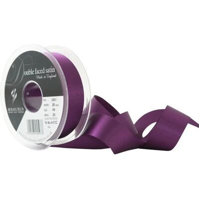 Berisfords Satin Double Faced Ribbon - Slivka - 25mm Berisfords Satin Double Faced Ribbon - Slivka - 25mm