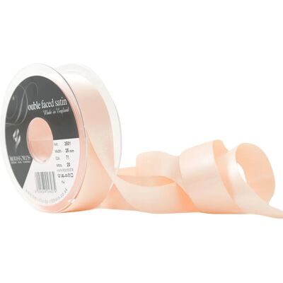 Berisfords Pêche Ruban en satin double face - 25mm - Ruban Berisfords Pêche Ruban en satin double face - 25mm - Ruban