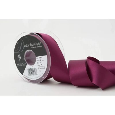 Berisfords Vino Double Faced Satin Ribbon - 35mm - per meter Berisfords Vino Double Faced Satin Ribbon - 35mm - per meter