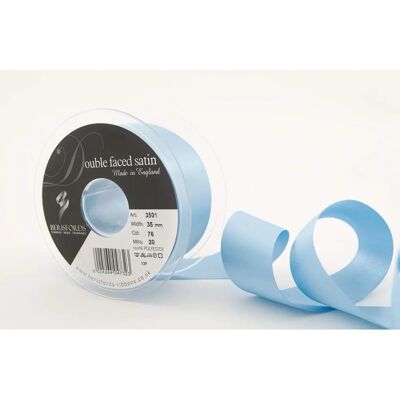 Berisfords Double-Sided Satin Ribbon - 76 Kornblume - 35mm Berisfords Double-Sided Satin Ribbon - 76 Kornblume - 35mm
