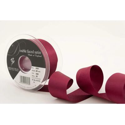 Berisfords Double-sided Satin Ribbon 405 Burgundy - 35mm - per meter Berisfords Double-sided Satin Ribbon 405 Burgundy - 35mm - per meter