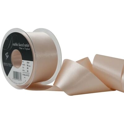 Nastro di raso doppio lato Berisfords - 50 Crema - 5cm - al metro Nastro di raso doppio lato Berisfords - 50 Crema - 5cm - al metro