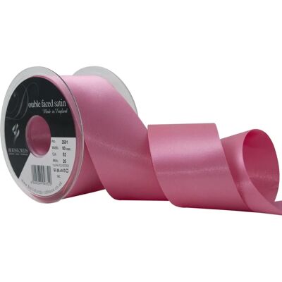 Berisfords Cinta de satén doble faz - Rosa caliente - 5cm - versátil Berisfords Cinta de satén doble faz - Rosa caliente - 5cm - versátil