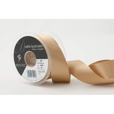Berisfords Satin Ribbon - Stroh - 35mm - Double Face - Wedding & Gift Berisfords Satin Ribbon - Stroh - 35mm - Double Face - Wedding & Gift