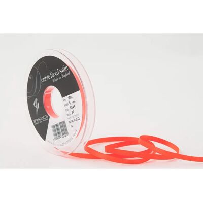 Ruban en satin Berisfords - Orange fluorescent - 5mm - Plusieurs largeurs Ruban en satin Berisfords - Orange fluorescent - 5mm - Plusieurs largeurs