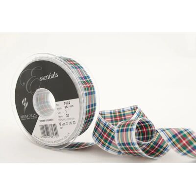 Berisfords Stewart Tartan Ribbon - 25mm - per meter Berisfords Stewart Tartan Ribbon - 25mm - per meter