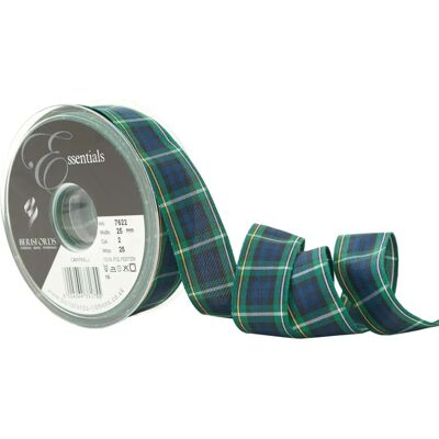 Berisfords 2 Campbell Tartan Ribbon - 25mm per meter Berisfords 2 Campbell Tartan Ribbon - 25mm per meter