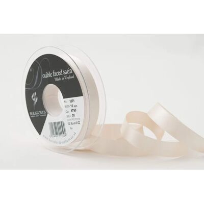 Berisfords Pearl Double-Sided Satin Ribbon - Per Meter - Wedding, Craft Berisfords Pearl Double-Sided Satin Ribbon - Per Meter - Wedding, Craft