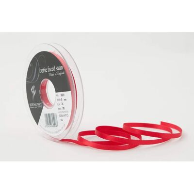 Berisfords Rote Doppel Satinband - 21 Mohnrot - 5mm Berisfords Rote Doppel Satinband - 21 Mohnrot - 5mm