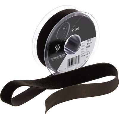 Nastro di Velluto Berisfords Mini Rotolo - Caffè Nero - Accessorio in Velluto per Hobby Nastro di Velluto Berisfords Mini Rotolo - Caffè Nero - Accessorio in Velluto per Hobby