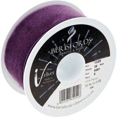 Berisfords Ruban Velours Prune Mini Roulé - Ruban Berisfords Ruban Velours Prune Mini Roulé - Ruban