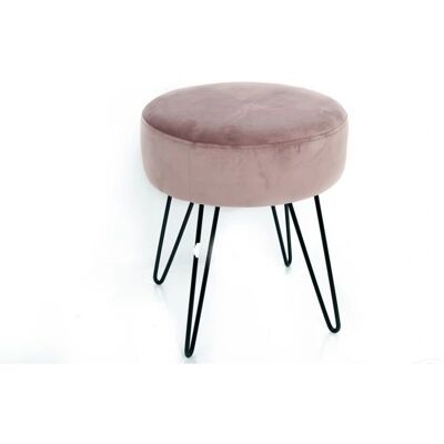 SIL Isio Tabouret en Velours - Rose - 35x40cm - Publicité SIL Isio Tabouret en Velours - Rose - 35x40cm - Publicité