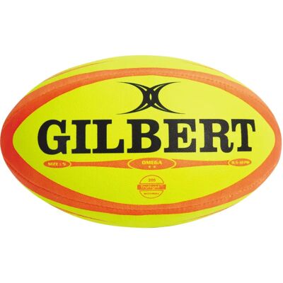 Ballon de rugby Omega Gilbert - Ballon de match fluorescent - Publicité Ballon de rugby Omega Gilbert - Ballon de match fluorescent - Publicité