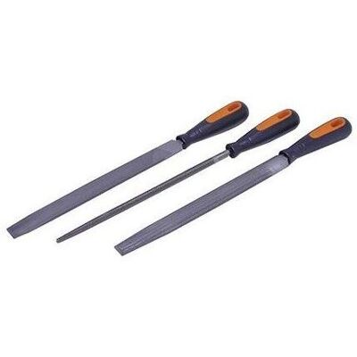 Ensemble de 3 limes Silverline Ms98 - 250 mm - Plat, Ronde, Demi-Canne - Publicité Ensemble de 3 limes Silverline Ms98 - 250 mm - Plat, Ronde, Demi-Canne - Publicité