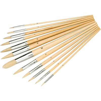 Conjunto de 12 pincéis para artistas Silverline - Pontas afiadas Conjunto de 12 pincéis para artistas Silverline - Pontas afiadas