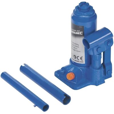 Silverline Hydraulic Bottle Jack - 4 Ton - Solid Steel - Easy Adjustment Silverline Hydraulic Bottle Jack - 4 Ton - Solid Steel - Easy Adjustment