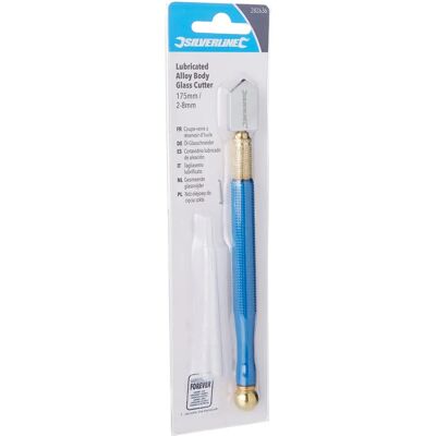 Silverline Glass Cutter - Tungsten Blade, Lubrication, 175mm - Glass Cutter Silverline Glass Cutter - Tungsten Blade, Lubrication, 175mm - Glass Cutter
