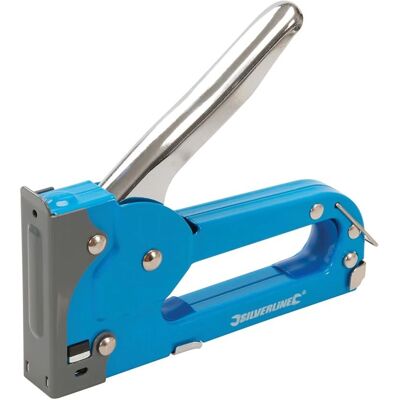 Silverline Pistolet à Agrafes en Acier - 4-8mm - Modèle 101326 - Durable, ergonomique, polyvalent Silverline Pistolet à Agrafes en Acier - 4-8mm - Modèle 101326 - Durable, ergonomique, polyvalent