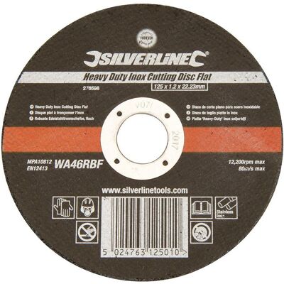 Disque de coupe en acier inoxydable Silverline 125mm - Qualité Premium Disque de coupe en acier inoxydable Silverline 125mm - Qualité Premium