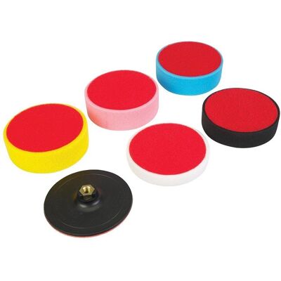 Kit de cabezales de espuma para pulido Silverline 285024 - 6 piezas Kit de cabezales de espuma para pulido Silverline 285024 - 6 piezas