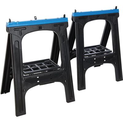 Caballetes para aserrar Silverline 973048 - Pack de 2 - 200kg - Negro Caballetes para aserrar Silverline 973048 - Pack de 2 - 200kg - Negro