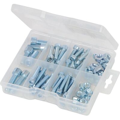 Pack de 75 vis et écrous Fixman M5-M8 - Fixations à tête hexagonale - Publicité Pack de 75 vis et écrous Fixman M5-M8 - Fixations à tête hexagonale - Publicité