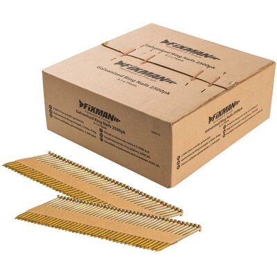 Fixman - ocynkowane gwoździe z pierścieniem - 2500 szt. - 3,1x75mm Fixman - ocynkowane gwoździe z pierścieniem - 2500 szt. - 3,1x75mm