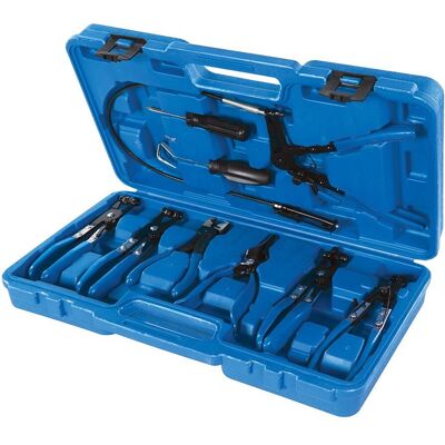 Silverline Jeu de pinces pour clips de tuyau, 9 pièces, 18-54mm Silverline Jeu de pinces pour clips de tuyau, 9 pièces, 18-54mm