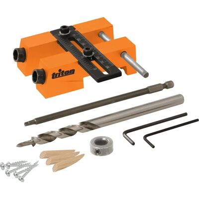 Triton Guía Doble Ajustable Para Agujeros Ocultos - Guía de Taladro Triton Guía Doble Ajustable Para Agujeros Ocultos - Guía de Taladro