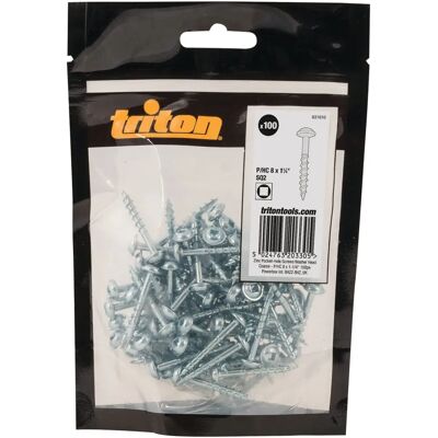 Vis en Zinc Triton - Pas Gros - 8 x 1-1/4" - 100 pièces Vis en Zinc Triton - Pas Gros - 8 x 1-1/4" - 100 pièces