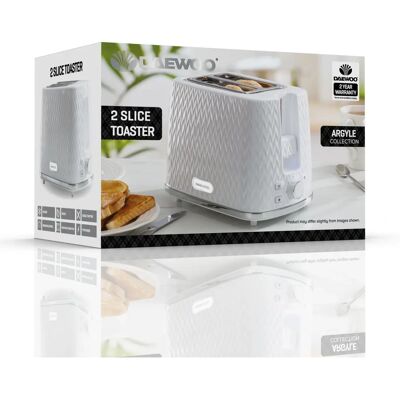 Daewoo Argyle - SDA1781 - White - 2-Slice Toaster Daewoo Argyle - SDA1781 - White - 2-Slice Toaster