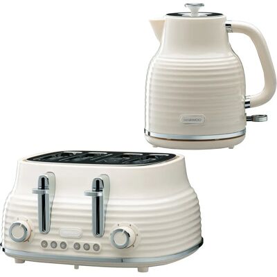 Daewoo Sienna Cordless Jug Kettle - Cream Kitchen Appliance Set Daewoo Sienna Cordless Jug Kettle - Cream Kitchen Appliance Set