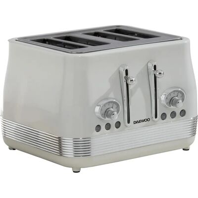 Daewoo Denver Buttermilk 4 Slice Toaster - Stylish Design With Browning Gauge Daewoo Denver Buttermilk 4 Slice Toaster - Stylish Design With Browning Gauge