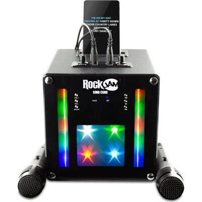 Rockjam Modèle RJSC01BK - Machine de Karaoké Bluetooth Rechargeable avec Microphones Rockjam Modèle RJSC01BK - Machine de Karaoké Bluetooth Rechargeable avec Microphones