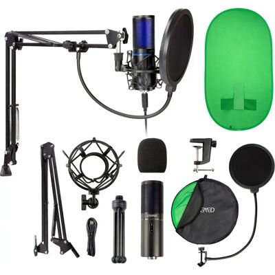 STRMD ST-VLOG-SSK Vlogger Kit - Microphone, Green Screen, Stands STRMD ST-VLOG-SSK Vlogger Kit - Microphone, Green Screen, Stands
