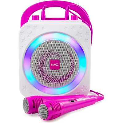 RockJam Pink Karaoke Maschine mit Bluetooth, Mikrofone & Lichter - Karaoke Maschine RockJam Pink Karaoke Maschine mit Bluetooth, Mikrofone & Lichter - Karaoke Maschine