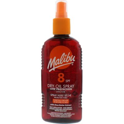 Malibu Sun Trockenes Öl SPF8 - Sonnenschutz Spray Malibu Sun Trockenes Öl SPF8 - Sonnenschutz Spray