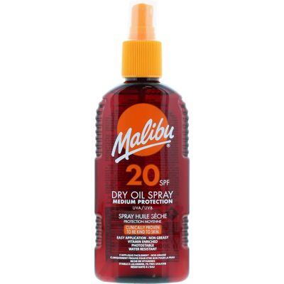 Malibu Dry Oil Spray SPF20 - Tanning & Sun Protection Malibu Dry Oil Spray SPF20 - Tanning & Sun Protection