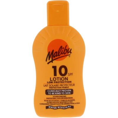 Lotion Solaire Malibu SPF10 - Lotion Solaire - Publicité Lotion Solaire Malibu SPF10 - Lotion Solaire - Publicité