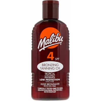 Malibu - Μπρούνινγκ Έλαιο Monoi SPF4 - 200ml - Προστασία Από Τον Ήλιο Malibu - Μπρούνινγκ Έλαιο Monoi SPF4 - 200ml - Προστασία Από Τον Ήλιο