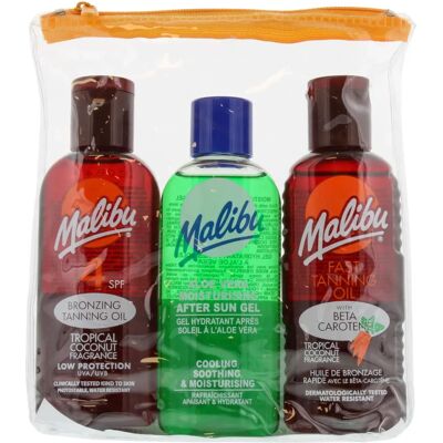 Malibu Marke Modell - Bräunungsöl & Sonnenschutz-Set Malibu Marke Modell - Bräunungsöl & Sonnenschutz-Set