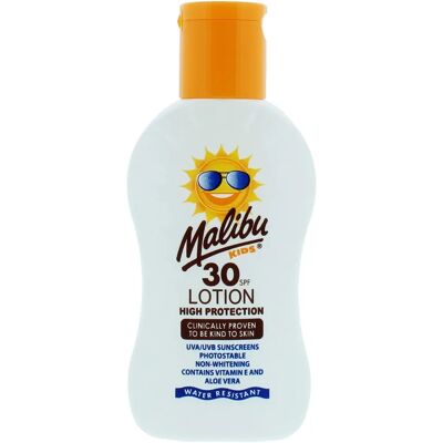 Malibu Sun Kids SPF 30 Lotion - Vandafvisende, 100ml Malibu Sun Kids SPF 30 Lotion - Vandafvisende, 100ml