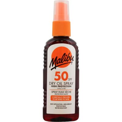 Malibu Marque Huile Solaire SPF50 - 100ml - Publicité Malibu Marque Huile Solaire SPF50 - 100ml - Publicité