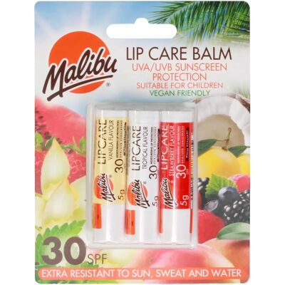 Malibu Lip Balm SPF30 - Leppestiftsett SPF30 Solbeskyttelse Malibu Lip Balm SPF30 - Leppestiftsett SPF30 Solbeskyttelse