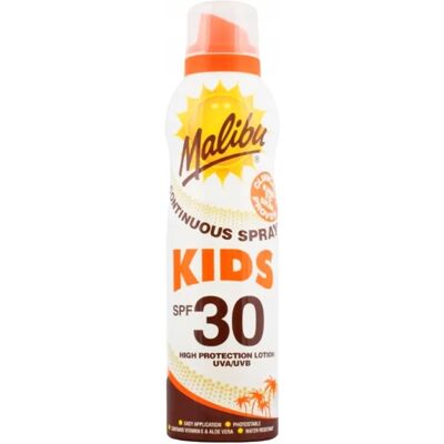 Malibu Kids Kontinuierlicher Spray SPF30 - Sonnenschutz für Kinder Malibu Kids Kontinuierlicher Spray SPF30 - Sonnenschutz für Kinder
