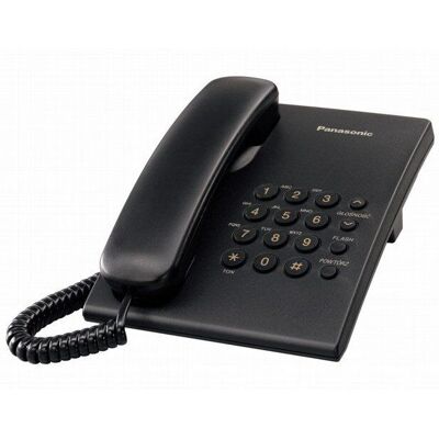 Panasonic KX-TS500PDB - Telefon przewodowy z HAC - Czarny Panasonic KX-TS500PDB - Telefon przewodowy z HAC - Czarny