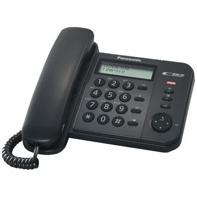 Téléphone Panasonic KX-TS560EX1B Noir avec ID d'appel & Écran LCD Téléphone Panasonic KX-TS560EX1B Noir avec ID d'appel & Écran LCD