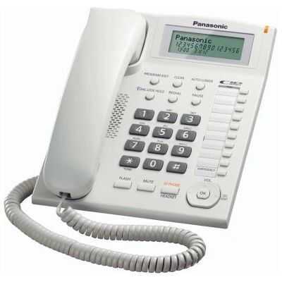 Telefono fisso Panasonic KX-TS880EXW LCD Bianco - Telefono fisso Telefono fisso Panasonic KX-TS880EXW LCD Bianco - Telefono fisso