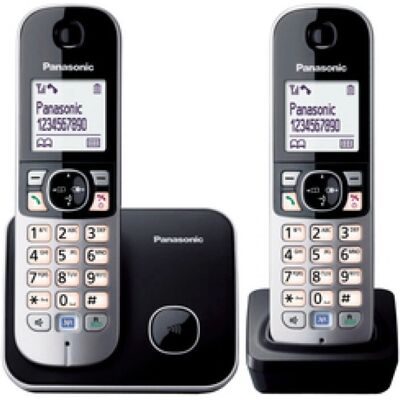 Panasonic KX-TG6812GB Schnurloses Telefon - 2 Mobilteile, Erweiterbar - Schwarz Panasonic KX-TG6812GB Schnurloses Telefon - 2 Mobilteile, Erweiterbar - Schwarz