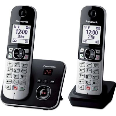 Panasonic KX-TG6862 - Identification de l'appelant, 2 combinés, Noir et Argent - Téléphone - Publicité Panasonic KX-TG6862 - Identification de l'appelant, 2 combinés, Noir et Argent - Téléphone - Publicité